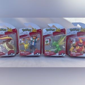 Pokemon Battle Ready SCYTHER, PIDGEOT, ASH, & MAGMORTAR Jazwares  Figure